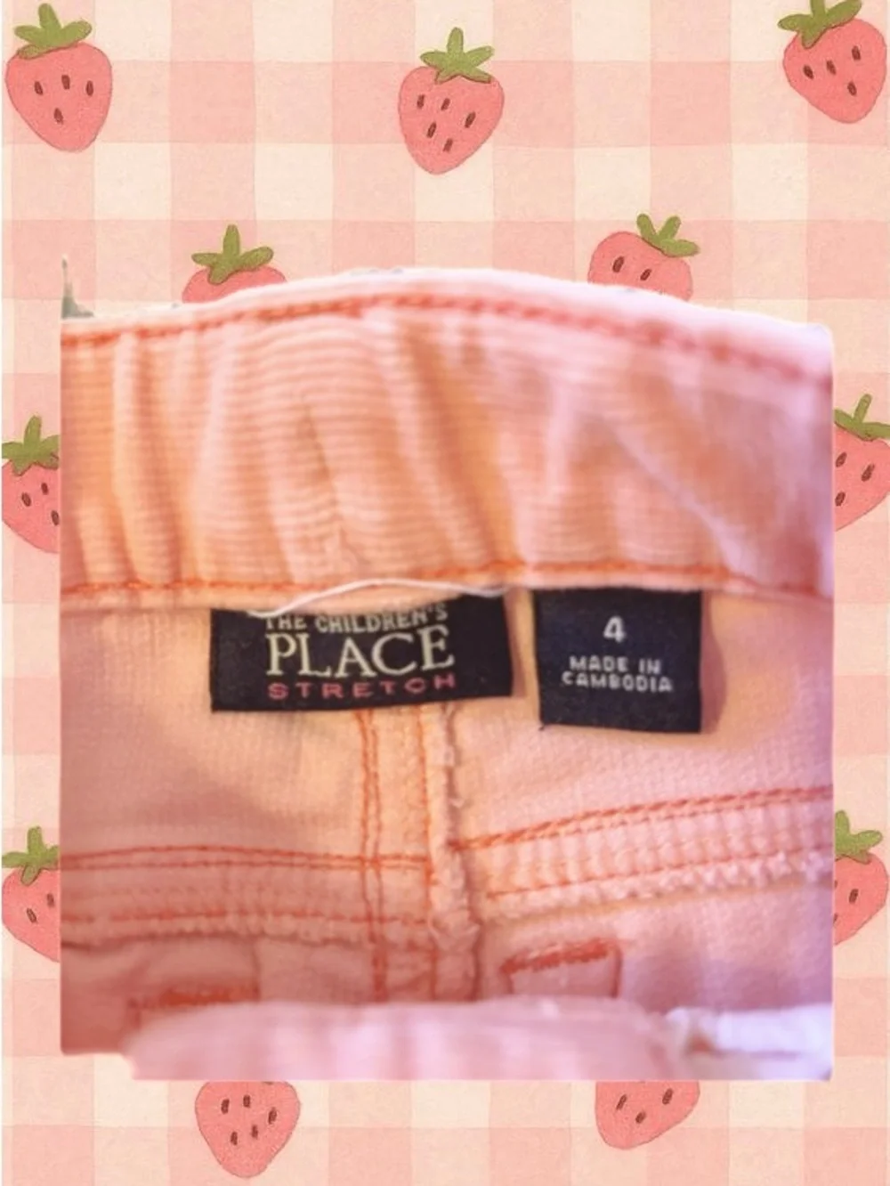 Y2K The Children's Place Peachy Pink Flared Corduroy Pants with Rhinestones